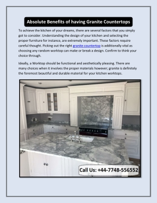 Absolute Benefits of having Granite Countertops