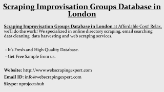 Scraping Improvisation Groups Database in London