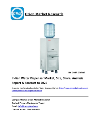 Indian Water Dispenser Market Size, Industry Trends, Share and Forecast 2020-2026