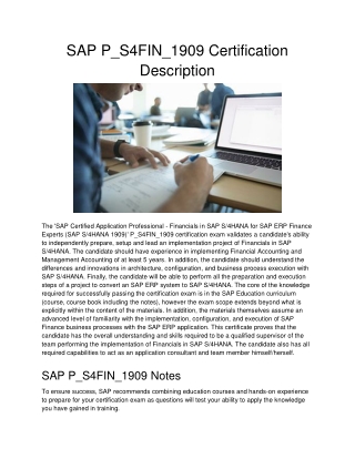P_S4FIN_1909 PDF Questions and Answers