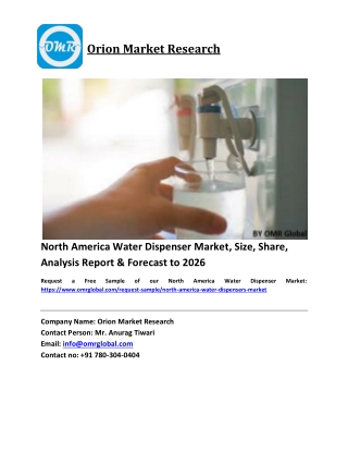 North America Water Dispenser Market Size, Industry Trends, Share and Forecast 2020-2026