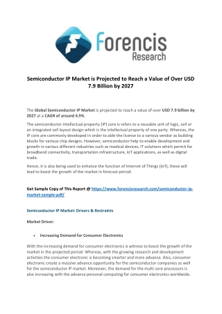 Semiconductor ip market analysis by recent trends, development and growth forecast by regions 2027