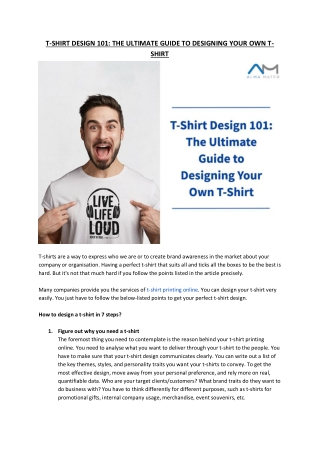 T-Shirt Design 101: The Ultimate Guide To Designing Your Own T-Shirt