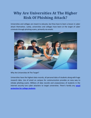 Why Are Universities At The Higher Risk Of Phishing Attack?