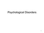 Psychological Disorders