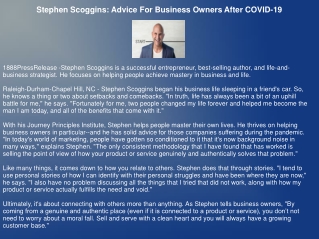 Stephen Scoggins: Advice For Business Owners After COVID-19