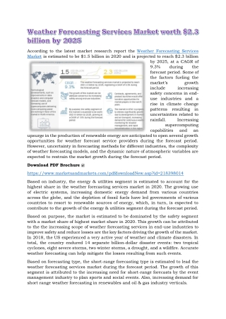 Weather Forecasting Services Market worth $2.3 billion by 2025