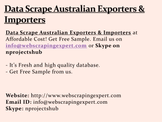 Data Scrape Australian Exporters & Importers