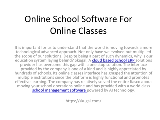 Online School Software For Online Classes