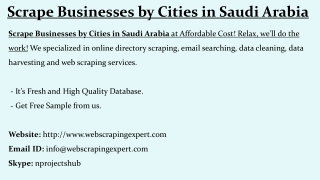 Scrape Businesses by Cities in Saudi Arabia