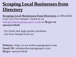 Scraping Local Businesses from Directory