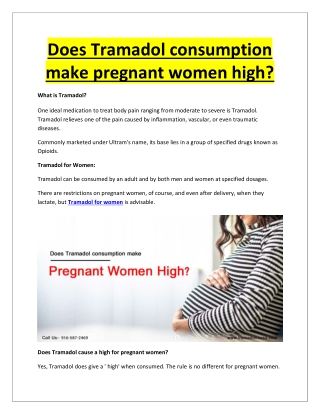 Does Tramadol consumption make pregnant women high?