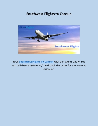 Southwest Flights To Cancun