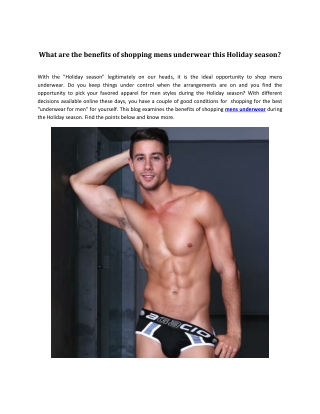 What are the benefits of shopping mens underwear this Holiday season?