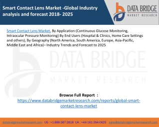 Smart Contact Lens Market -Global Industry analysis and forecast 2018- 2025