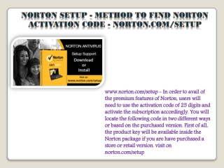 Norton setup - Method to Find Norton Activation Code - norton.com/setup