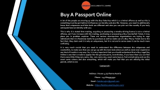 Buy A Passport Online