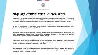 Buy My House Fast In Houston