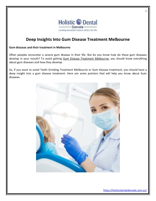 Deep Insights Into Gum Disease Treatment Melbourne