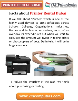 Facts about Printer Rental Dubai