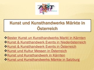 Kunst und Kunsthandwerks Märkte in Salzburg