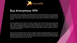 Buy Anonymous VPN