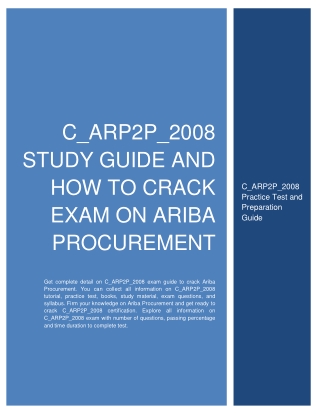 C_ARP2P_2008 Study Guide and How to Crack Exam on Ariba Procurement