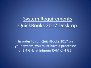 QuickBooks Online System Requirements for Desktop