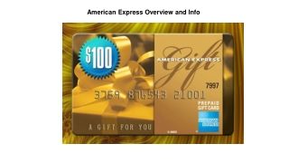 American Express Overview and Info