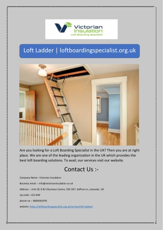 Loft Ladder | loftboardingspecialist.org.uk