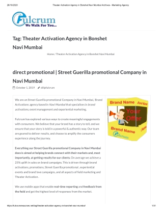 Theater Activation Agency in Navi Mumbai