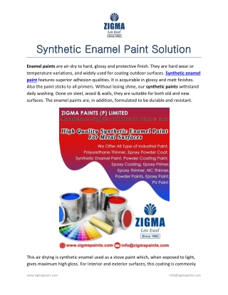 Synthetic Enamel Paint Solution