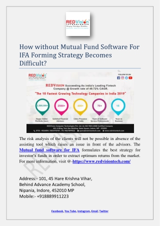 How without Mutual Fund Software For IFA Forming Strategy Becomes Difficult?