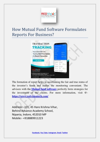 How Mutual Fund Software Formulates Reports For Business?