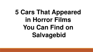5 Cars That Appeared in Horror Films You Can Find on Salvagebid