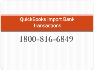 Quickbooks import bank transactions