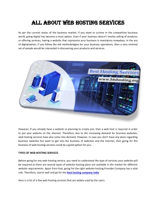 All About Web Hosting Services