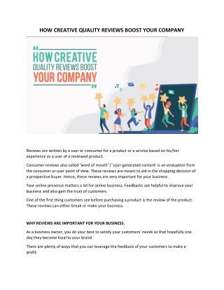 HOW CREATIVE QUALITY REVIEWS BOOST YOUR COMPANY