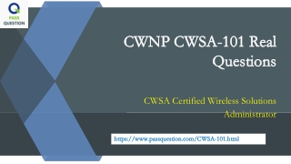 CWNP CWSA-101 Practice Test Questions