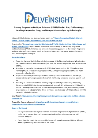 Primary Progressive Multiple Sclerosis (PPMS) Market Size, Epidemiology, Leading Companies, Drugs and Competitive Analys