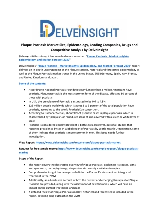 Plaque Psoriasis Market Size, Epidemiology, Leading Companies, Drugs and Competitive Analysis by DelveInsight