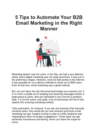 5 Tips to Automate Your B2B Email Marketing in the Right Manner