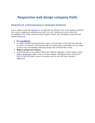 responsive web design company Delhi