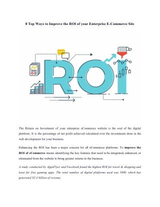 8 Top Ways to Improve the ROI of your Fast-Growth Ecommerce Site