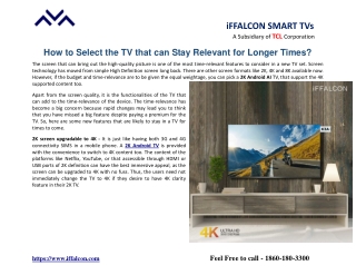 How to Select the Smart TV that Can Stay Relevant for Longer Times?