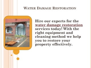 Water Damage Restoration