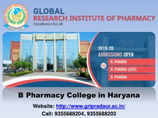 B Pharmacy College in Haryana - D Pharma Courses - Best Pharmacy College in India