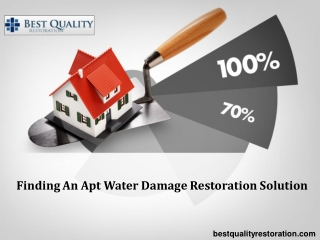 Finding An Apt Water Damage Restoration Solution