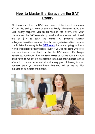 How to Master the Essays on the SAT Exam?