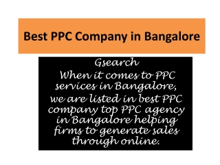Best PPC Company in Bangalore
